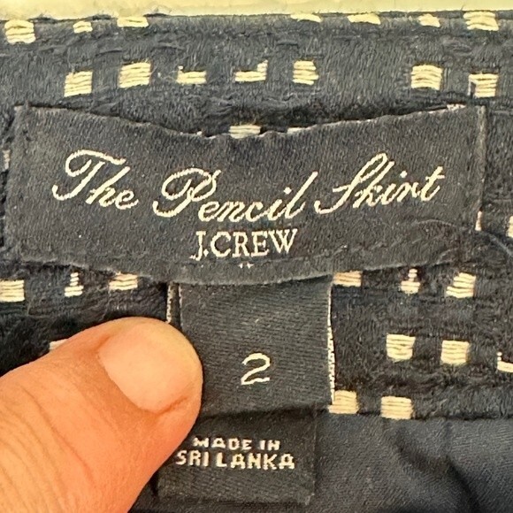 J. Crew Factory Navy Printed Pencil Skirt 2 - Picture 3 of 7